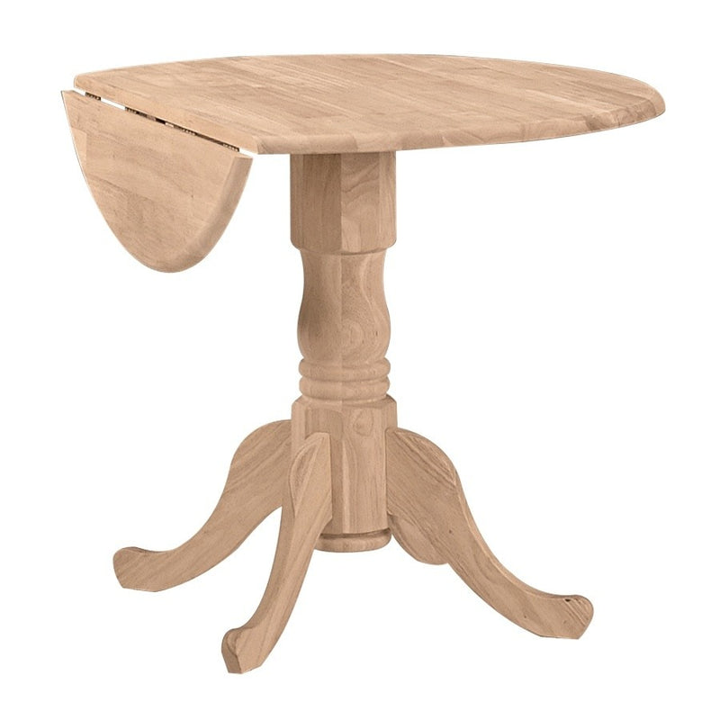 [36x36 Inch] Round Dropleaf Dining Table