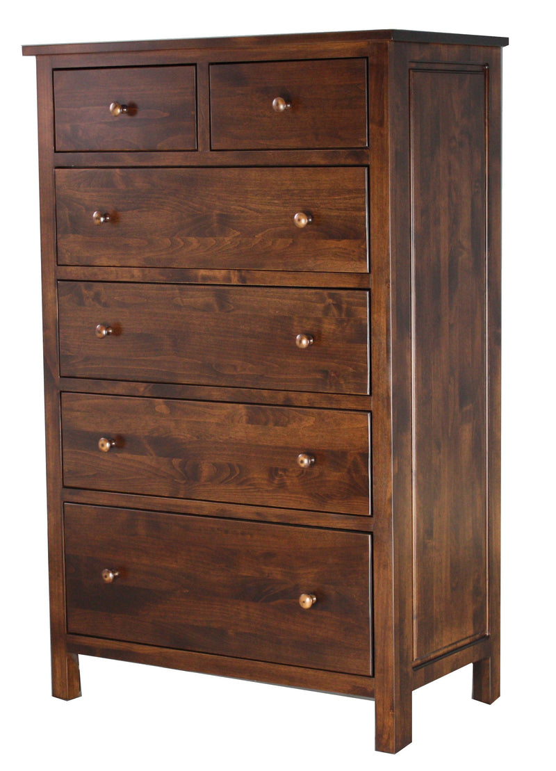 [33 Inch] Alder Heritage 6 Drawer Chest - shown in Brown Mahogany finish