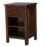 [19 Inch] Alder Heritage 1 Drawer Nightstand - shown in Brown Mahogany finish