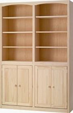 [24-48 Inch] Arched Shaker Pine Bkcs w Doors