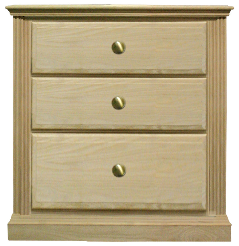 [23 Inch] Fluted 3 Drawer Nightstand