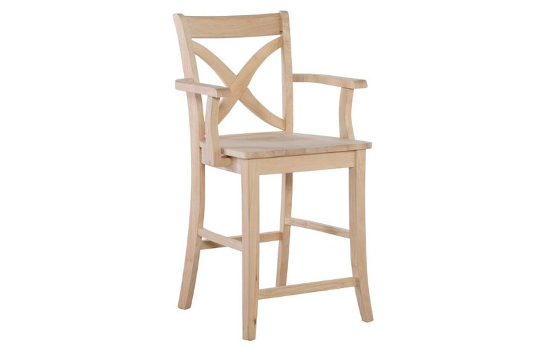 Vine Curved X Counter Arm Stool